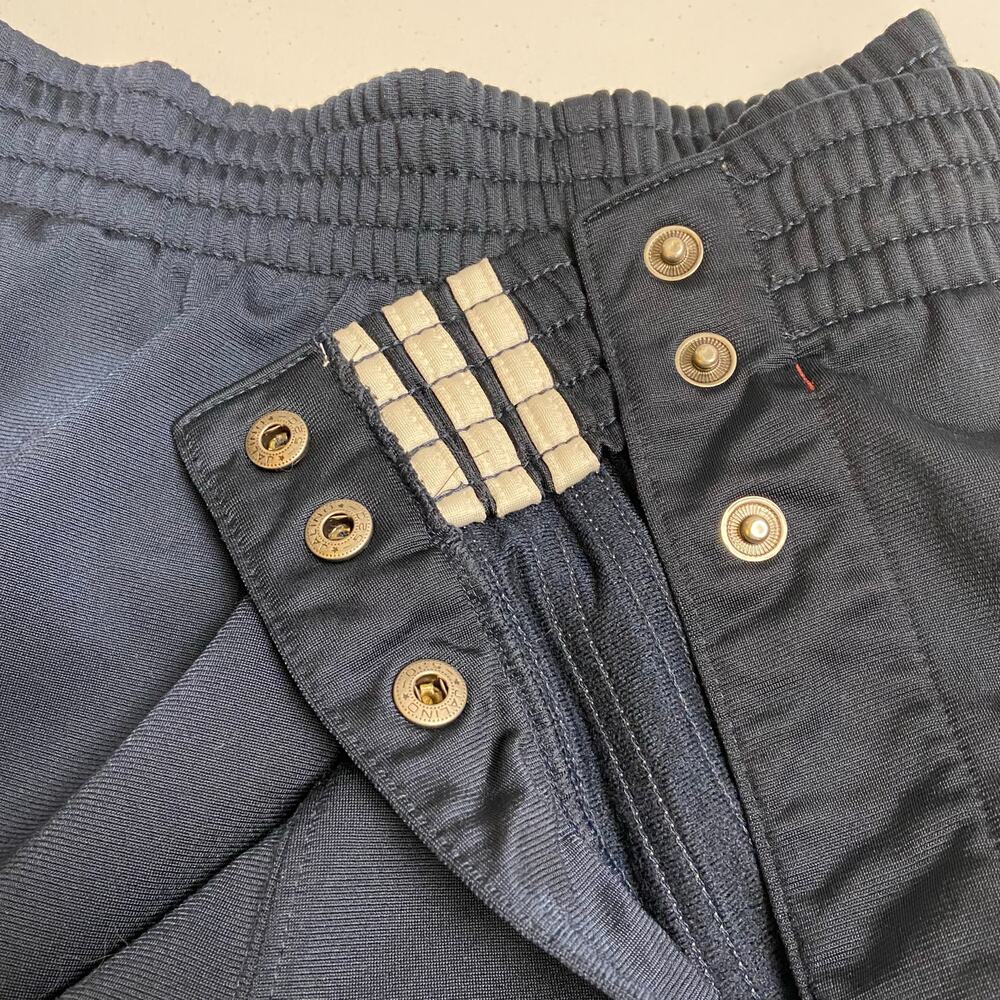 Adidas Vintage 90s Y2k Mens Breakaway Snap Pants Navy Blue Tearaway Baggy Medium - Picture 6 of 11